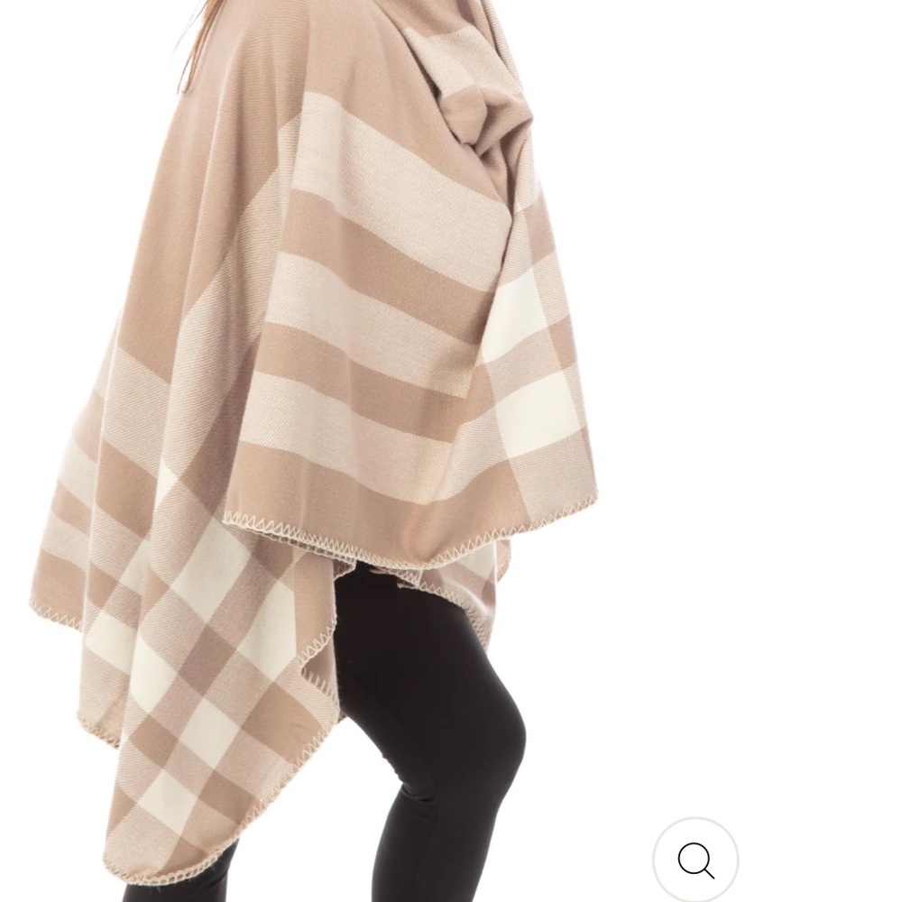 Boho Western Plaid Poncho. Super Soft and Versatile. Beautifully crafted. OSFM - Picture 6 of 9